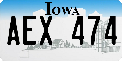 IA license plate AEX474