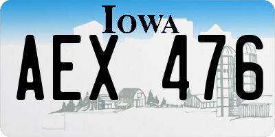 IA license plate AEX476