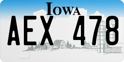 IA license plate AEX478