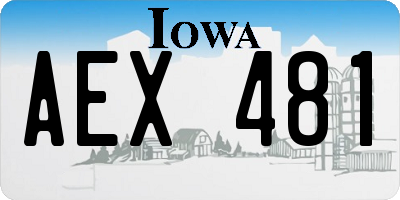 IA license plate AEX481