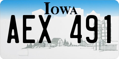 IA license plate AEX491