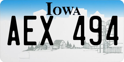 IA license plate AEX494