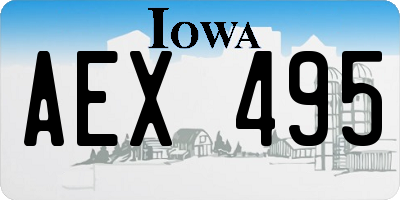 IA license plate AEX495
