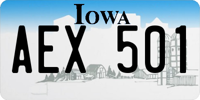 IA license plate AEX501