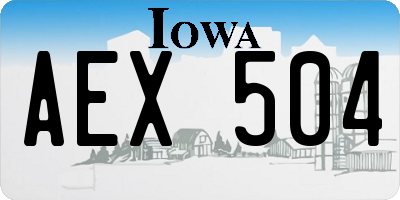 IA license plate AEX504