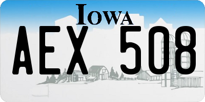 IA license plate AEX508