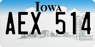 IA license plate AEX514