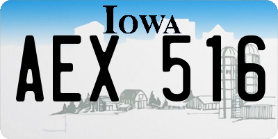 IA license plate AEX516