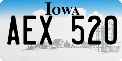 IA license plate AEX520