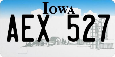 IA license plate AEX527