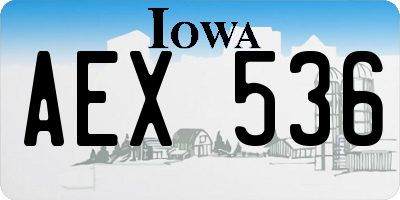 IA license plate AEX536