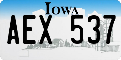 IA license plate AEX537