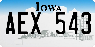 IA license plate AEX543