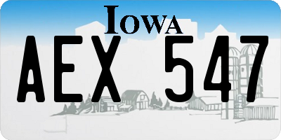 IA license plate AEX547