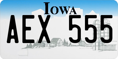 IA license plate AEX555