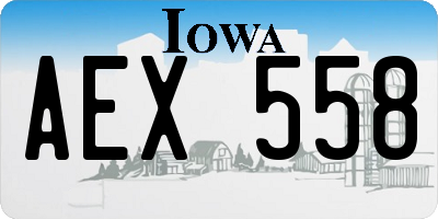 IA license plate AEX558