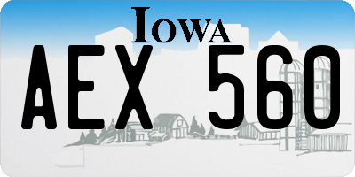 IA license plate AEX560