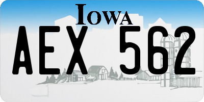 IA license plate AEX562