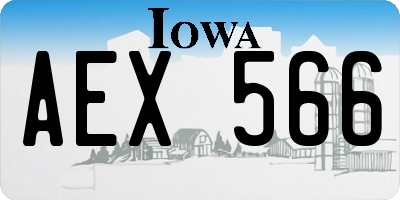 IA license plate AEX566