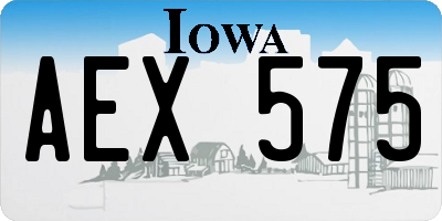 IA license plate AEX575