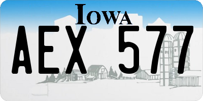 IA license plate AEX577