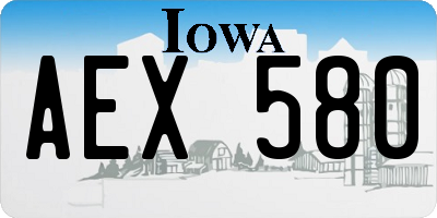 IA license plate AEX580
