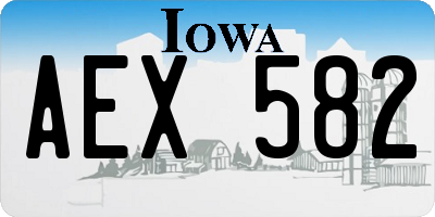 IA license plate AEX582