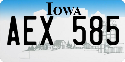 IA license plate AEX585