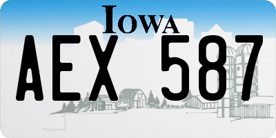 IA license plate AEX587
