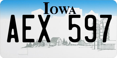 IA license plate AEX597
