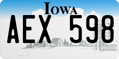 IA license plate AEX598