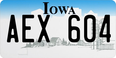 IA license plate AEX604