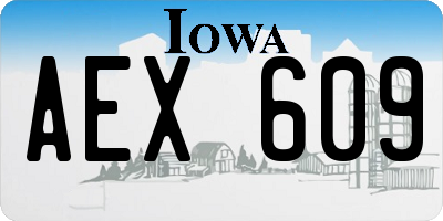 IA license plate AEX609