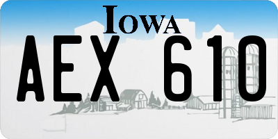 IA license plate AEX610