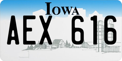 IA license plate AEX616