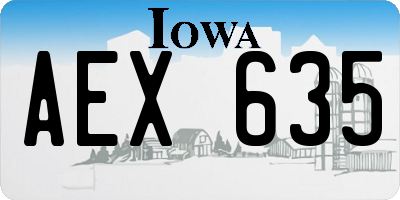IA license plate AEX635