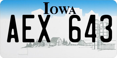 IA license plate AEX643
