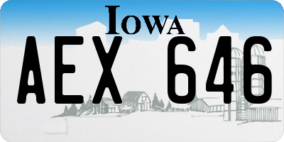 IA license plate AEX646