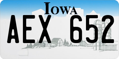 IA license plate AEX652