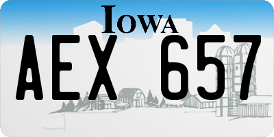 IA license plate AEX657
