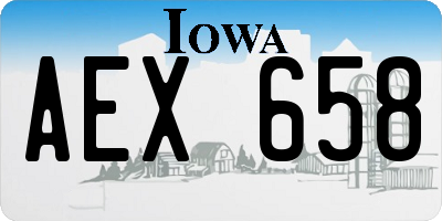 IA license plate AEX658