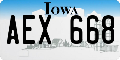 IA license plate AEX668