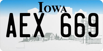IA license plate AEX669