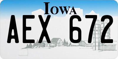 IA license plate AEX672