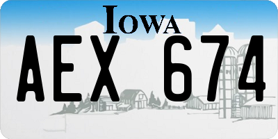 IA license plate AEX674