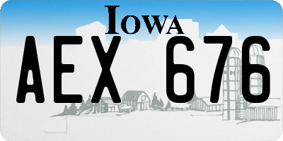 IA license plate AEX676