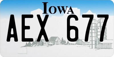 IA license plate AEX677