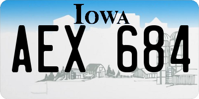 IA license plate AEX684