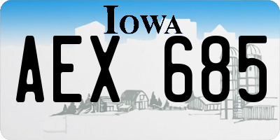 IA license plate AEX685