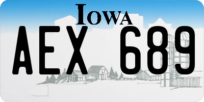 IA license plate AEX689